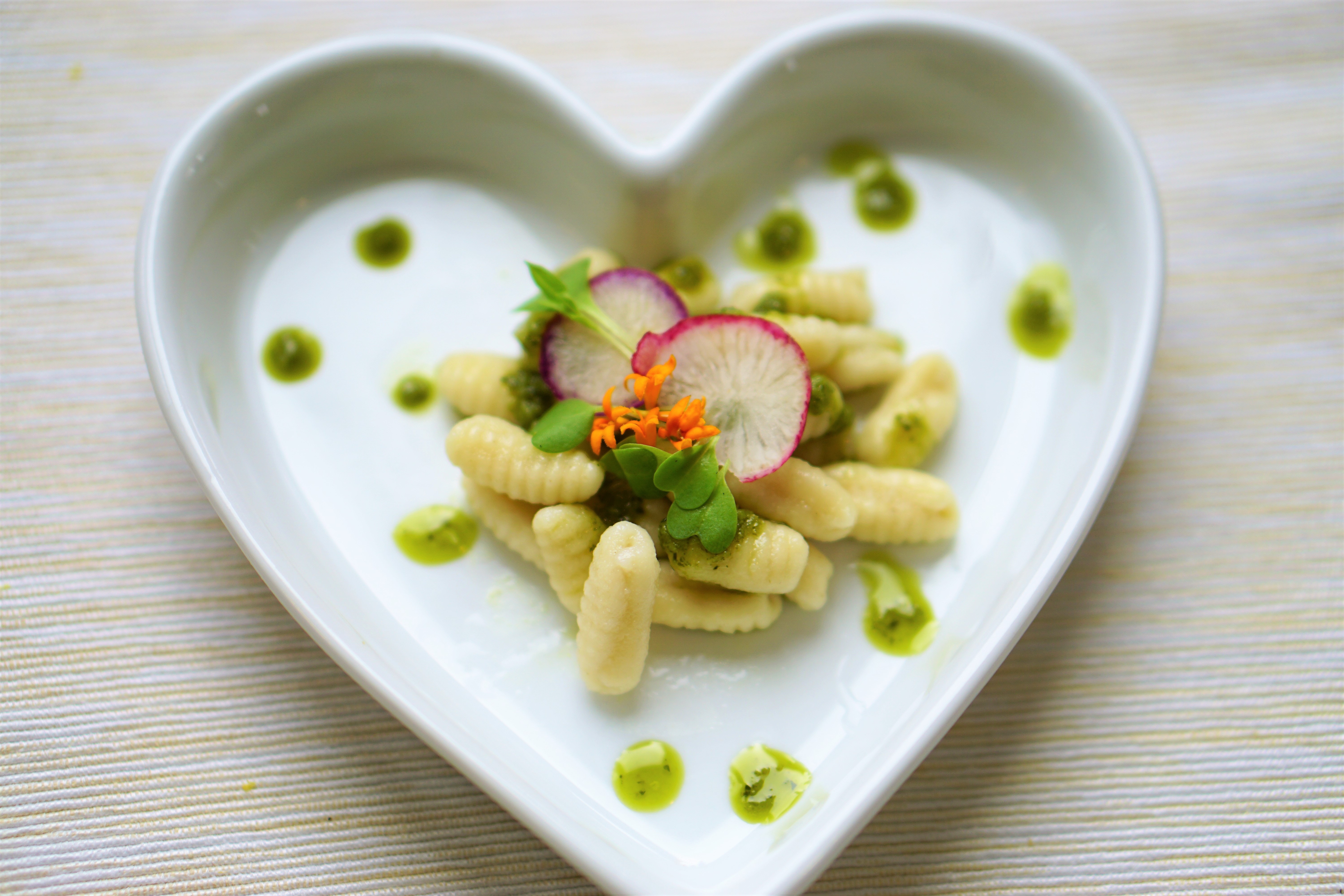 Pasta dish with microgreen for baby lunch