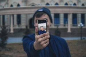 Teenager and phone