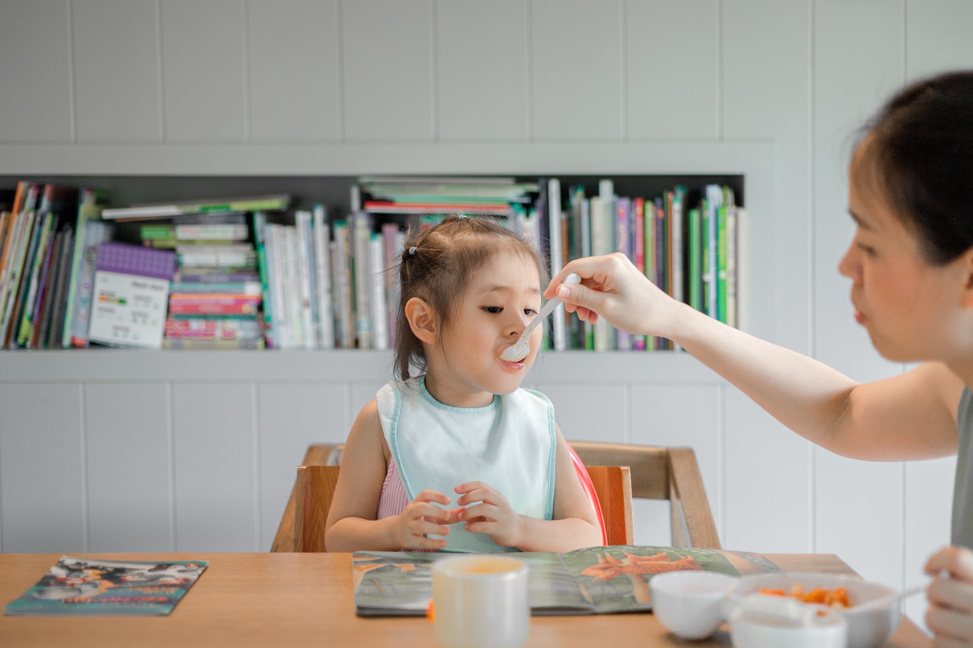 little kid eating food